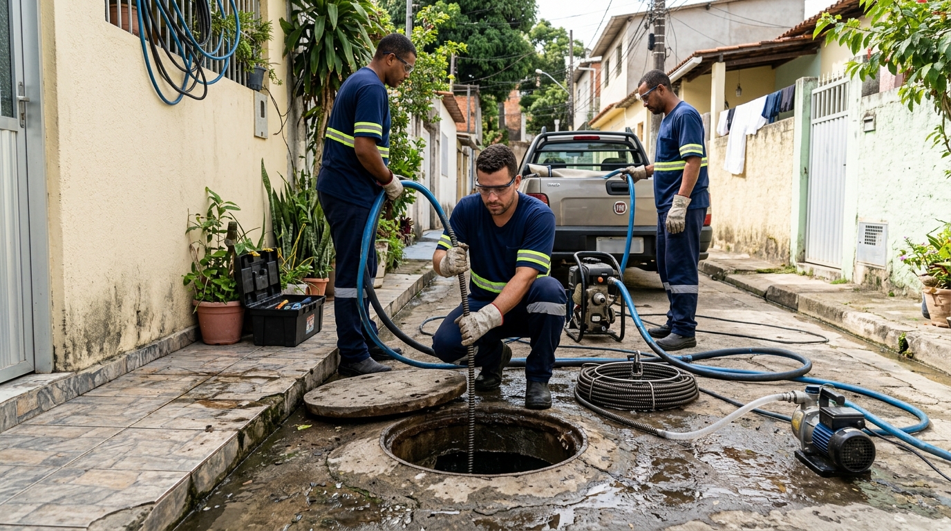 Desentupimento de esgoto com hidrojateamento em Belo Horizonte-MG