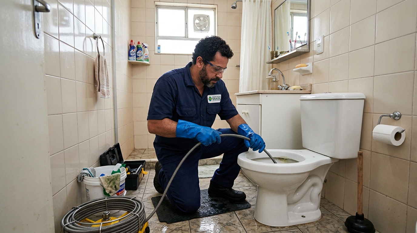 Desentupimento de vaso com equipamento em Belo Horizonte-MG