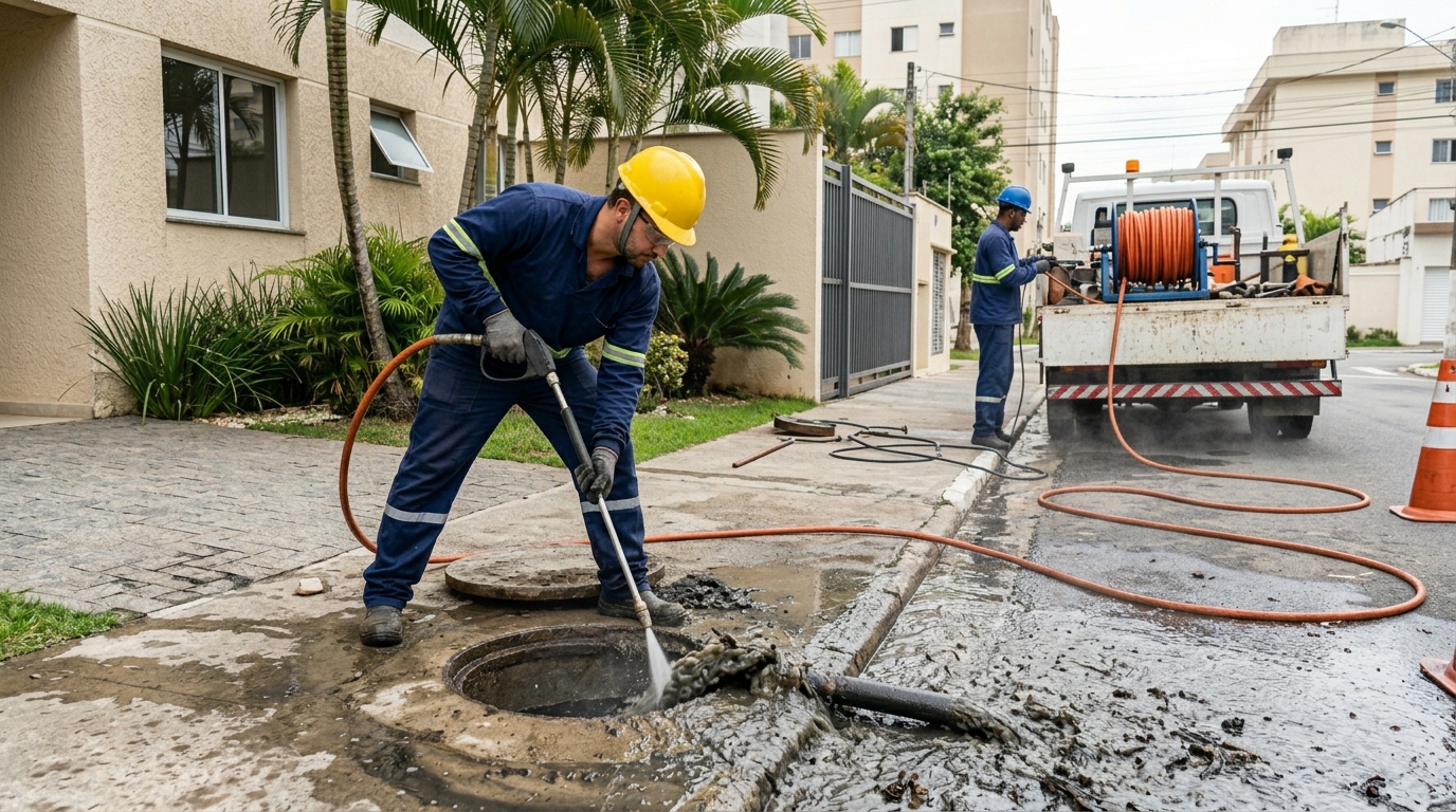 Hidrojateamento com jato de alta pressão em Belo Horizonte-MG