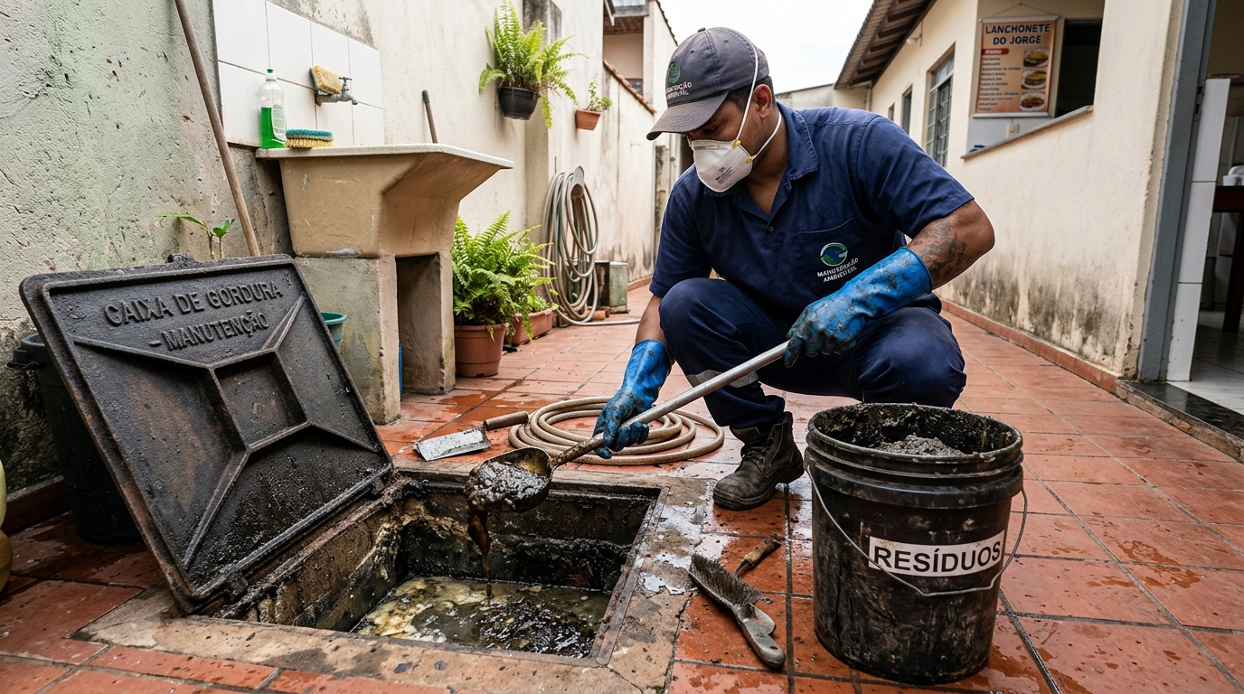 Remoção de lodo de caixa de gordura em Belo Horizonte-MG
